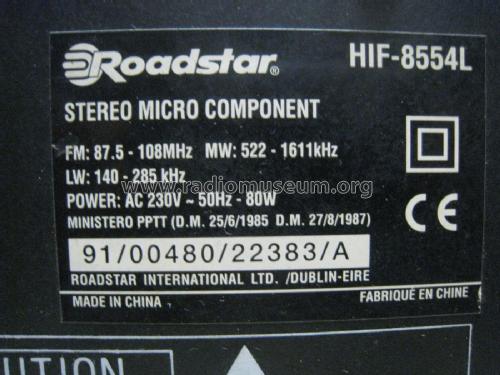 Stereo Micro Component HIF-4554L; Roadstar; Japan (ID = 2134890) Radio