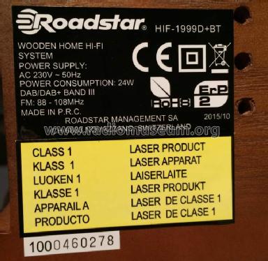 Wooden Home HI-FI System HIF-1999D & BT; Roadstar; Japan (ID = 1959060) Radio