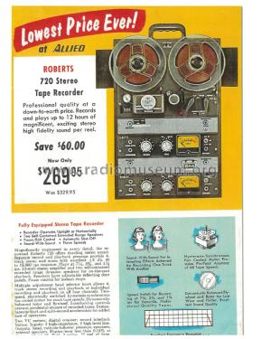 Recorder 720 R-Player Roberts Electronics Inc.; Los Angeles CA, build