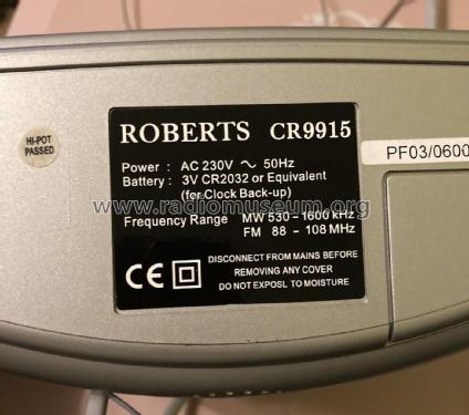 CR9915; Roberts Radio Co.Ltd (ID = 2907488) Radio
