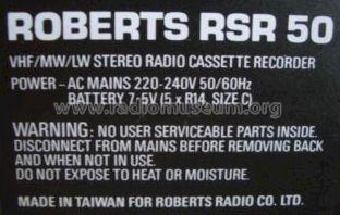 RSR50; Roberts Radio Co.Ltd (ID = 623444) Radio