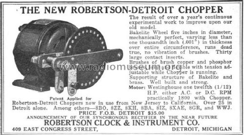 Robertson-Detroit Chopper ; Robertson Clock & (ID = 1720051) Amateur-D