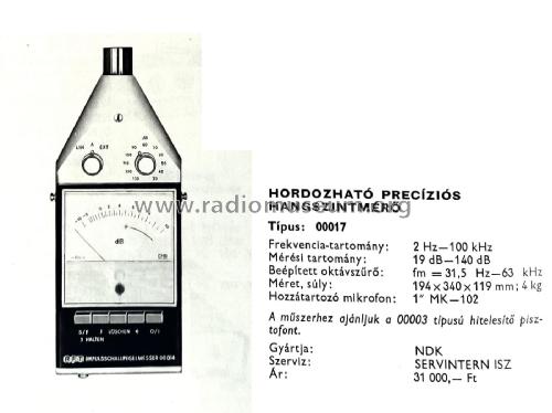 Präzisions-Impulsschallpegelmesser 00017; Robotron- (ID = 2709285) Equipment