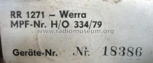 Werra RR1271; Robotron-Elektronik (ID = 757784) Radio