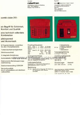 Combivision CV310; Robotron-Elektronik (ID = 1314652) TV Radio