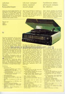 Stereo-Set 4001/1; Robotron Rechen- und (ID = 1248039) Radio