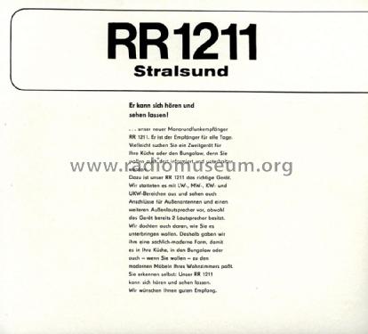 Stralsund RR1211; Robotron Vertrieb (ID = 1324258) Radio