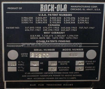 Techna 480; Rock-Ola (ID = 2039711) R-Player