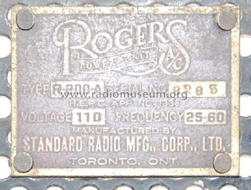 R-200-A ; Rogers-Majestic, (ID = 1570293) Radio