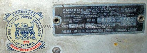 Rogers 4622 ; Rogers-Majestic, (ID = 1720412) Radio