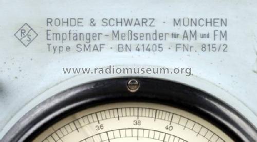 AM/FM-Messsender SMAF ; Rohde & Schwarz, PTE (ID = 218754) Equipment
