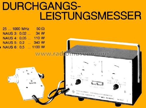 Durchgangs-Leistungsmesser NAUS 4 289.9010.55; Rohde & Schwarz, PTE (ID = 1506139) Equipment