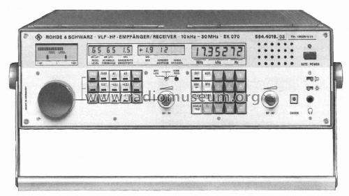 VLF-HF-Empfänger / Receiver EK 070 564.4018; Rohde & Schwarz, PTE (ID = 208931) Commercial Re