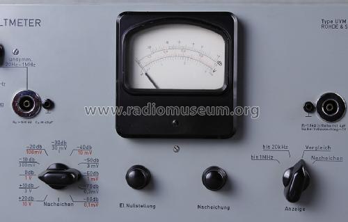 Mikrovoltmeter UVM ; Rohde & Schwarz, PTE (ID = 1256518) Equipment