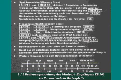 Miniport-Empfänger EB-100; Rohde & Schwarz, PTE (ID = 776787) Commercial Re