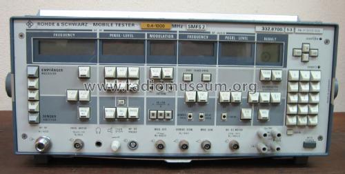 Mobile Tester SMFS2; Rohde & Schwarz, PTE (ID = 1181979) Equipment