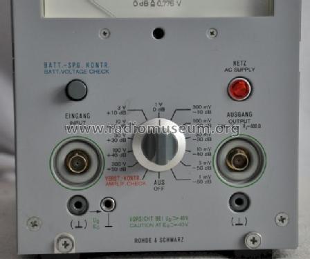 NF-Millivoltmeter UVN ; Rohde & Schwarz, PTE (ID = 1219155) Equipment