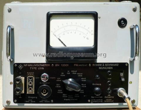 Nf-Millivoltmeter UVN BN 12001; Rohde & Schwarz, PTE (ID = 621384) Equipment