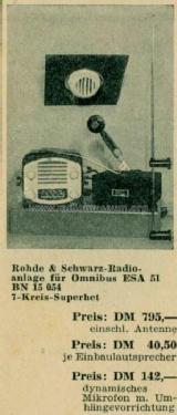 Omnibusanlage ESA 51 ; Rohde & Schwarz, PTE (ID = 515364) Car Radio