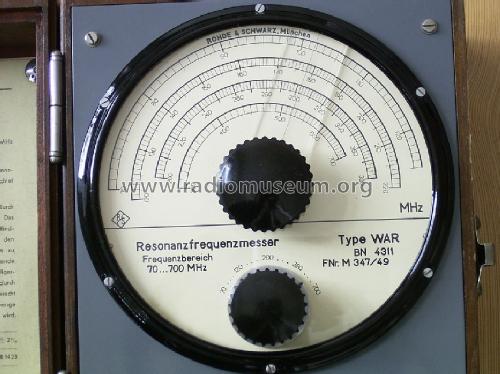 Resonanzfrequenzmesser WAR BN4311; Rohde & Schwarz, PTE (ID = 878412) Equipment