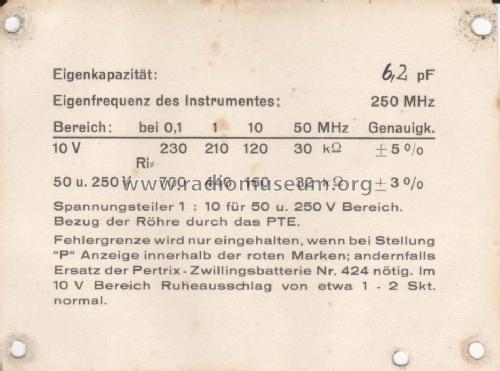 Röhrenvoltmeter UDT7095; Rohde & Schwarz, PTE (ID = 137401) Equipment