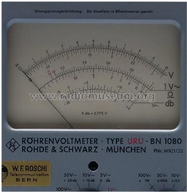 Röhrenvoltmeter URU BN1080; Rohde & Schwarz, PTE (ID = 316945) Equipment