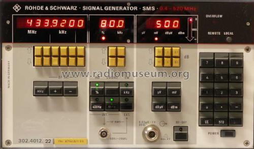 Signalgenerator SMS BN 302.4012.22; Rohde & Schwarz, PTE (ID = 1520737) Equipment