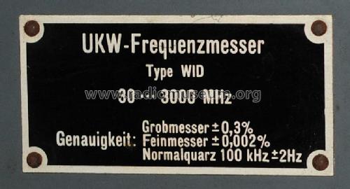 UKW-Frequenzmesser WID ; Rohde & Schwarz, PTE (ID = 693797) Equipment