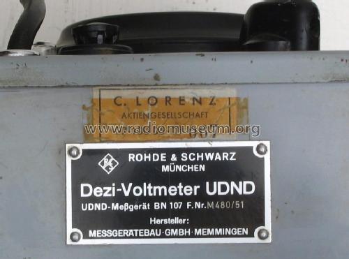 UKW-Tastvoltmeter UDND ; Rohde & Schwarz, PTE (ID = 509820) Equipment