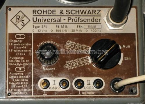 Universal Prüfsender SPU BN4114; Rohde & Schwarz, PTE (ID = 1388279) Equipment