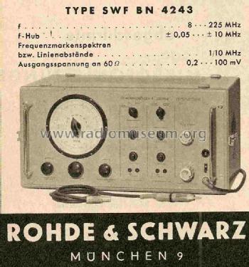 Wobbelsender SWF ; Rohde & Schwarz, PTE (ID = 729056) Equipment