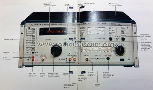 AM-FM Messender SMUV 301.0120.52 + SMUV 301.0120.55; Rohde & Schwarz, PTE (ID = 1836169) Equipment