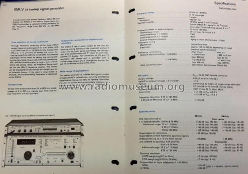 AM-FM Messender SMUV 301.0120.52 + SMUV 301.0120.55; Rohde & Schwarz, PTE (ID = 1836170) Equipment