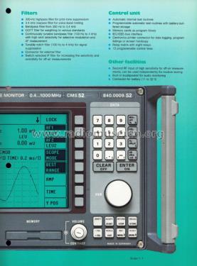 Radiocommunication Service Monitor 0,4...1000 MHz CMS52; 840.0009.52; Rohde & Schwarz, PTE (ID = 3042314) Equipment