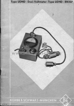 Dezi-Voltmeter UDND - BN107; Rohde & Schwarz, PTE (ID = 2510048) Ausrüstung