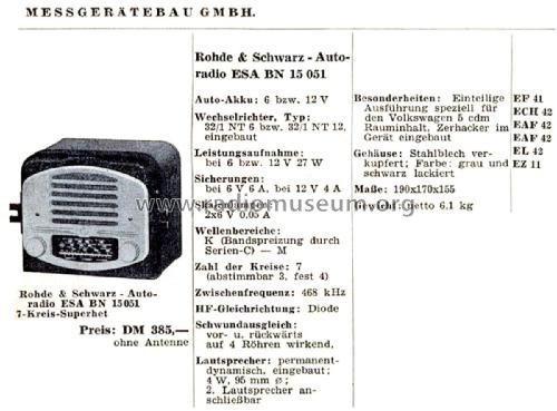 ESA ; Rohde & Schwarz, PTE (ID = 2393285) Car Radio