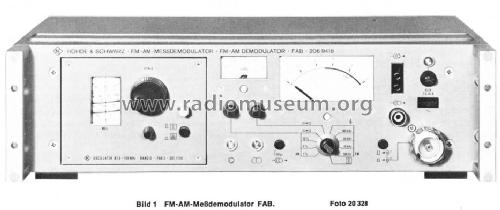 FM-AM-Messdemodulator FAB BN 206.9418; Rohde & Schwarz, PTE (ID = 1693477) Equipment