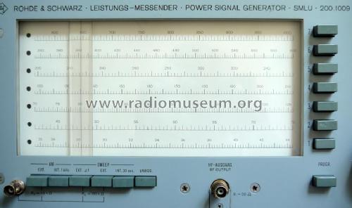 Leistungs-Messender SMLU 200.1009 Var. 02; Rohde & Schwarz, PTE (ID = 1805892) Equipment