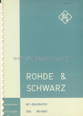RC-Generator SRB ; Rohde & Schwarz, PTE (ID = 1638814) Equipment
