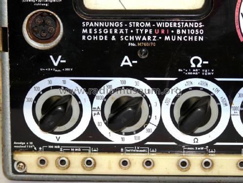 Röhrenvoltmeter URI ; Rohde & Schwarz, PTE (ID = 1762914) Equipment