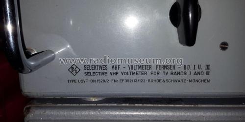 Selektives VHF-Voltmeter Fernseh Bd. I u. III USVF ; Rohde & Schwarz, PTE (ID = 2230263) Equipment