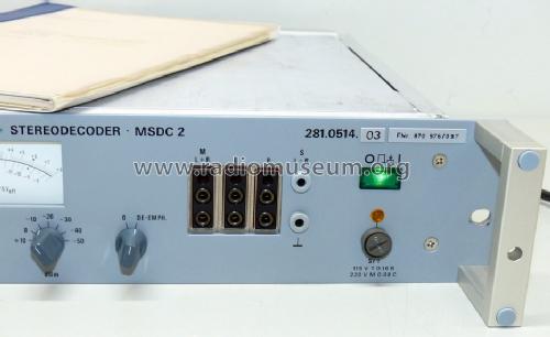 Stereomessdecoder MSDC-2 281.0514; Rohde & Schwarz, PTE (ID = 1660443) Ausrüstung