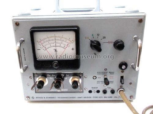 Toleranzzeiger KZS BN5500; Rohde & Schwarz, PTE (ID = 1616379) Equipment