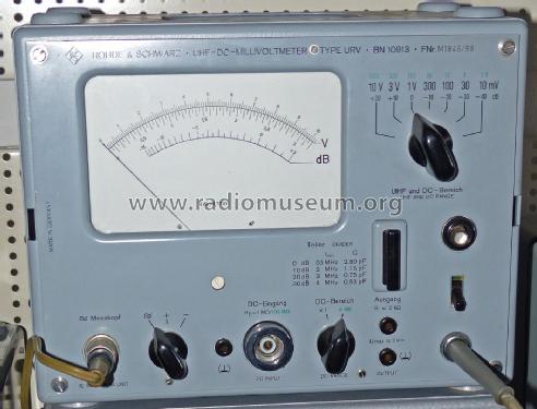 UHF-DC-Millivoltmeter URV ; Rohde & Schwarz, PTE (ID = 2022530) Equipment