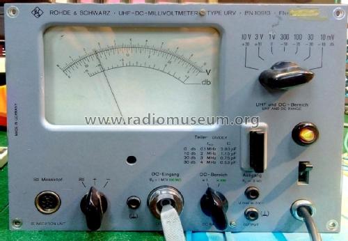 UHF-DC-Millivoltmeter URV ; Rohde & Schwarz, PTE (ID = 2688501) Equipment
