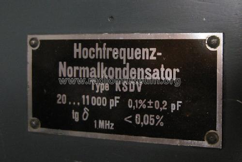 Veränderbarer Normalkondensator KSDV ; Rohde & Schwarz, PTE (ID = 1654743) Equipment