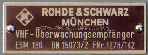 VHF-Überwachungsempfänger ESM180 ; Rohde & Schwarz, PTE (ID = 1942161) Commercial Re