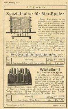 Wickelbrett f. Achterspulen ; Roland-Werk AG; (ID = 2093433) Altri tipi