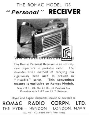 Personal 126; Romac Radio (ID = 2295359) Radio