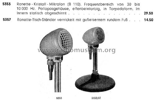 Kristall Mikrofon B110; Ronette (ID = 2445304) Microphone/PU